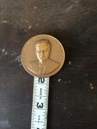 President John F.  Kennedy With Appreciation Large Bronze Medallion 2
