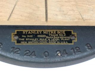 Stanley No.  246 Miter Box Includes Atkins Saw - Stamp Legible - Great Cond. 2