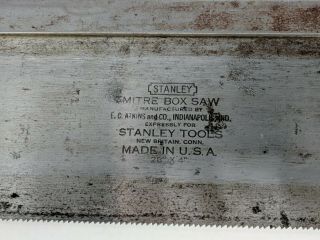 Stanley No.  246 Miter Box Includes Atkins Saw - Stamp Legible - Great Cond. 4