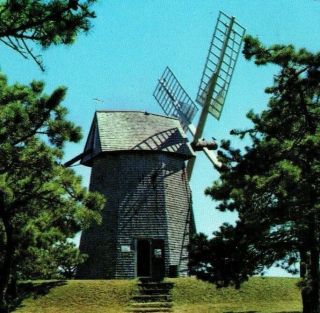 Old Grist Mill Windmill Chatham Cape Cod Mass Colonel Godfrey Vintage Postcard