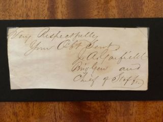 20th President Of The United States James Garfield - Inscription And Signature