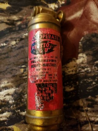 Vintage Brass Presto Cb Mini Fire Extinguisher - Merlite Industries