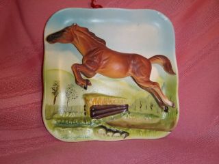 Vintage Napco Ceramics Thoroughbred Race Horse Wall Plaque Japan B4109 Rare 2