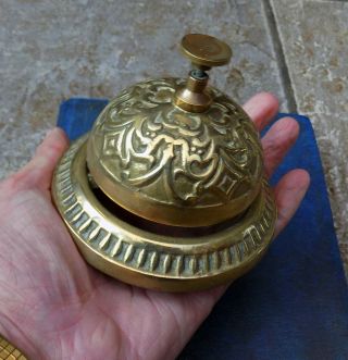 Vintage Ornate Brass Hotel Lobby Service Desk Counter Reception Call Bell 4