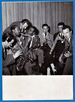 Vintage Photo Saxophone Don Byas James Woody Claude Luter Jazz Music Paris 1949
