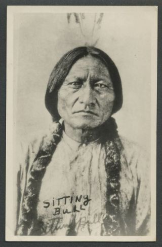 C.  1910s Rppc Real Photo Native American Indian Lakota Chief Sitting Bull