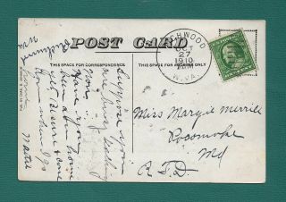 Richwood,  WV,  postcard view of DODGE CLOTHES PIN FACTORY and town,  Oct 1910 2