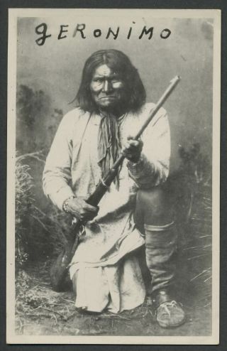 C.  1910s Rppc Real Photo Geronimo Native American Apache Indian War Chief