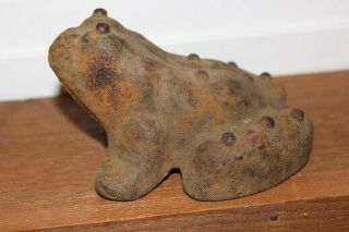 Antique Vintage Hubley? Cast Iron Frog Toad Doorstop 2