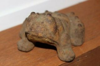 Antique Vintage Hubley? Cast Iron Frog Toad Doorstop 4