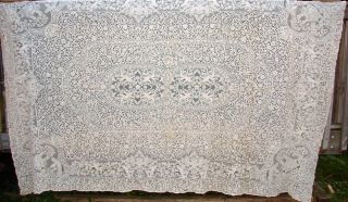 Vintage Quaker Lace Style Tablecloth Approximately 60 " X 96 " - Cherub Theme
