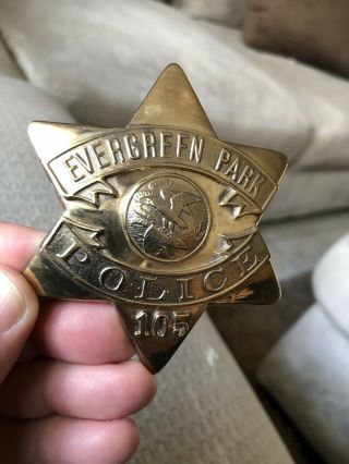 EVERGREEN PARK POLICE PIE PLATE 105 (Gold Toned) 10