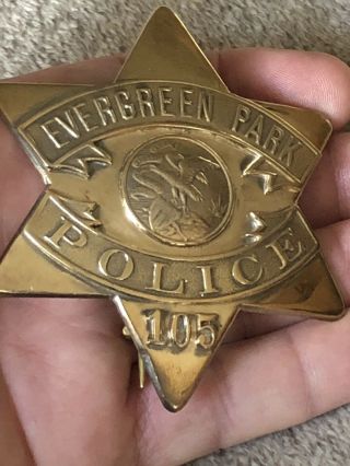 Evergreen Park Police Pie Plate 105 (gold Toned)