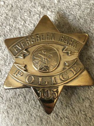 EVERGREEN PARK POLICE PIE PLATE 105 (Gold Toned) 2