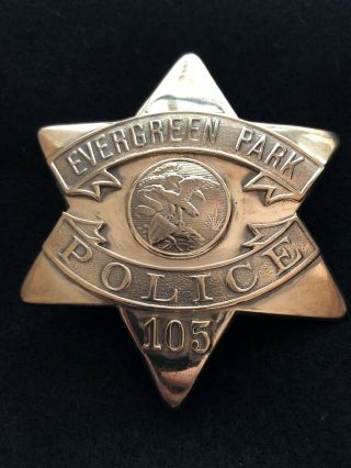 EVERGREEN PARK POLICE PIE PLATE 105 (Gold Toned) 3