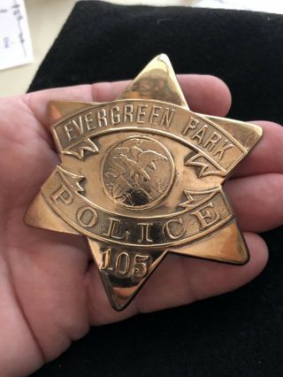 EVERGREEN PARK POLICE PIE PLATE 105 (Gold Toned) 5