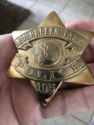 EVERGREEN PARK POLICE PIE PLATE 105 (Gold Toned) 7