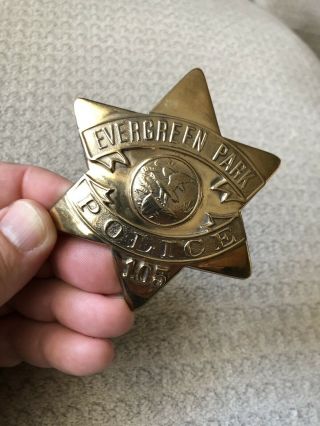 EVERGREEN PARK POLICE PIE PLATE 105 (Gold Toned) 9