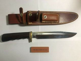 Randall Made Knife Model 5 - 8 " With Sheath And Hone - East Indian Rosewood Handle