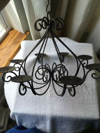 Wrought Iron Small Unfinished Candle Chandelier