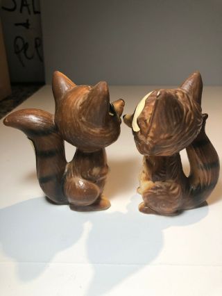 Vintage 1960’s Raccoon Salt and Pepper Shakers Japan Tall 5 Inch Retro 2