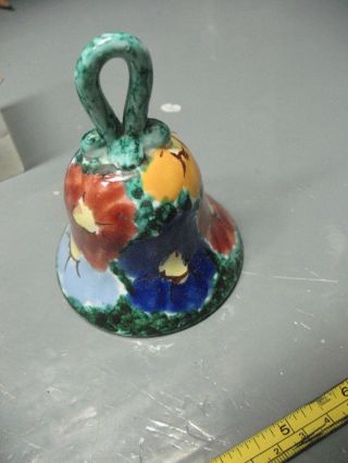 Art Pottery Majolica Dinner Bell Signed Numbered Italy