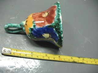 ART POTTERY MAJOLICA DINNER BELL SIGNED NUMBERED ITALY 2