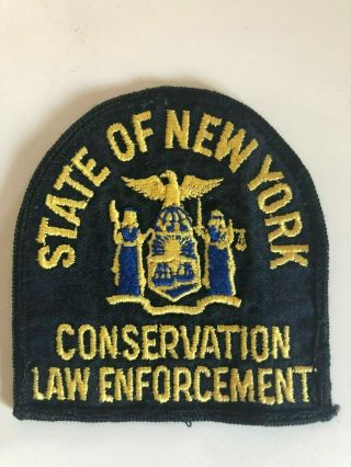 Old York State Environmental Conservation Dec Police Patch - Cheesecloth