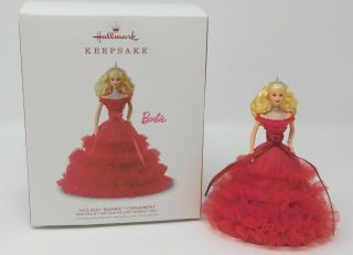 Hallmark Keepsake Ornament 2018 Holiday Barbie 4 In Series