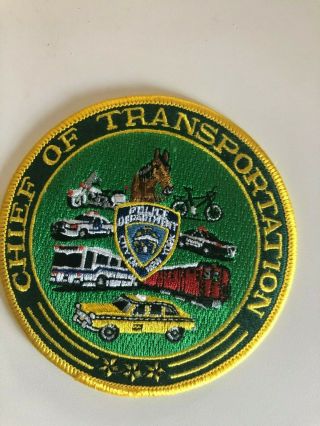 Rare - York City - Nypd Chief Of Transportation Police Patch