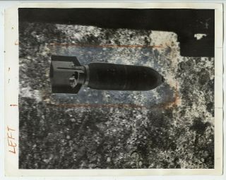 Vtg 1943 Dramatic Shot Of Bomb Leaving Plane Over Guinea Wwii Press Photo