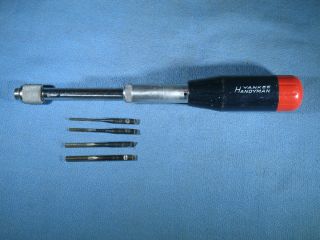 Vintage Stanley Handyman Yankee No.  46 Push Hand Drill 4 Bits Made In Usa