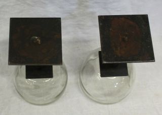 2) Jan Barboglio Goblets Wine Glasses Pedestal Metal Iron 8