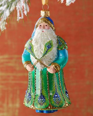 Patricia Breen Neiman Marcus Plumed Claus Ornament,  Peacock