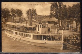 Sylvan Beach Ny Steam Ship Sagamore At Pier 1913 B478