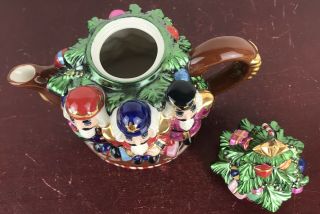 Radko Teapot Christmas Tree With Nutcrackers Porcelain 3