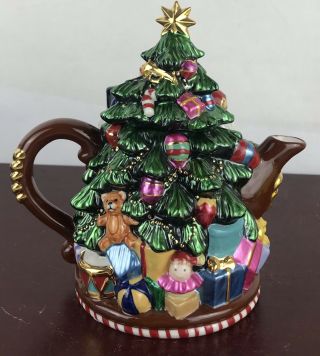 Radko Teapot Christmas Tree With Nutcrackers Porcelain 5