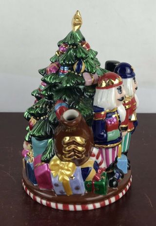 Radko Teapot Christmas Tree With Nutcrackers Porcelain 7