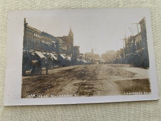 Lawrence Vintage Real Photo Postcard Mailed 1908 Street Scene
