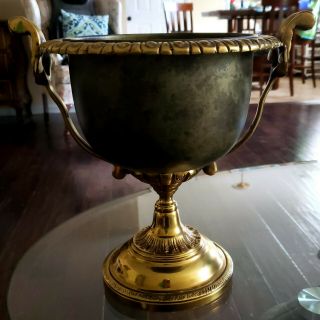 Lovely Vintage Maitland Smith Bronze Urn Bowl On Stand