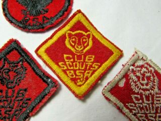 4 Vtg 1950s Boy Scout BSA Cub Scout Cloth Uniform Patches Eagle Bear Wolf 4