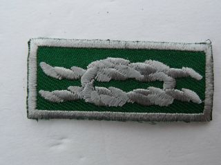 5 BSA - SQUARE KNOT PATCH - Silver on Green NYLT - National Youth Leadership Training 2