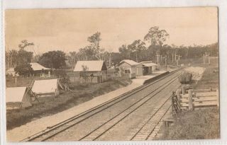 Vintage Postcard Rppc Railway Station,  Lowmead Queensland 1916 C.  Crocker Photo