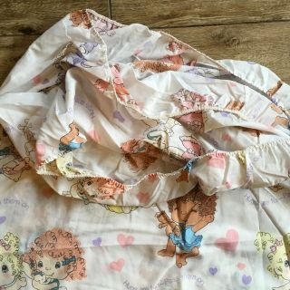 Vintage Hug A Bunch Full Size Sheets Flat Fitted Baby Dolls White Pink Purple 2