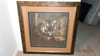 Rare Tiger Picture Home Interior Homco Wall Art Print Signed