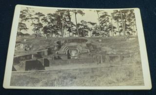 Rare Chinese Cabinet Card Photograph - Chinese Cemetery Graveyard - China