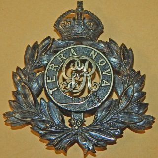 ' TERRA NOVA ' Canada Police Helmet Plate Badge Newfoundland Constabulary Geo 5th 2