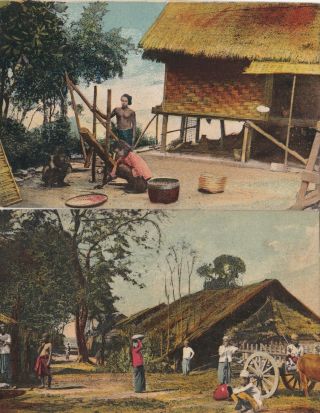 Burma Myanmar 1920/21 Two Postcards - In Italy