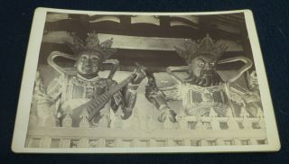 Rare Chinese Cabinet Card Photograph - 1880s - Temple Figures - China
