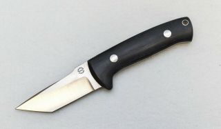 Bob Dozier Urban Tactical Tanto Knife - 3.  5 " D2,  Black Micarta,  Sheath